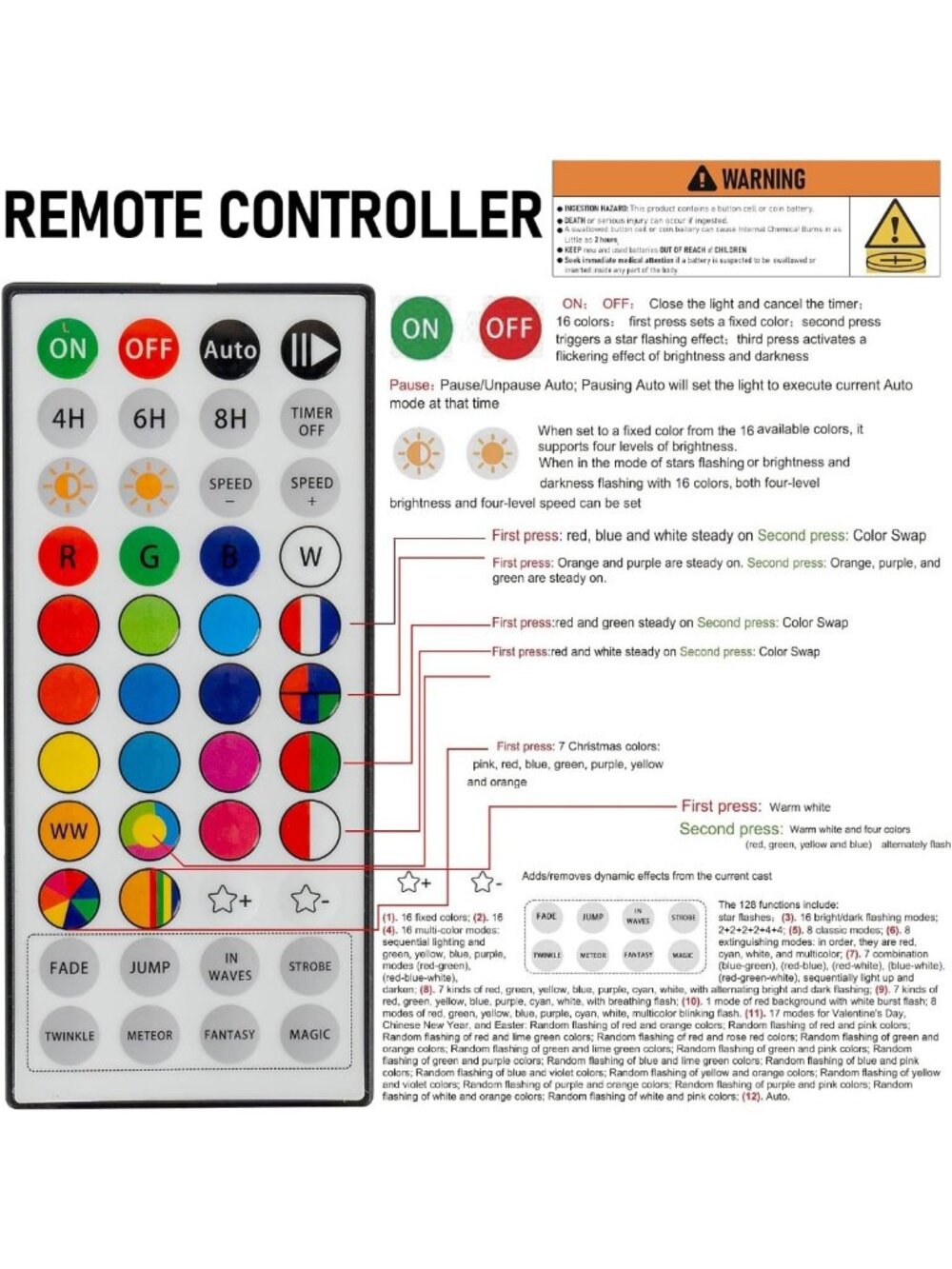 300 LED Color Changing String Lights - 98FT Smart Remote & App Control for - Picture 7 of 8